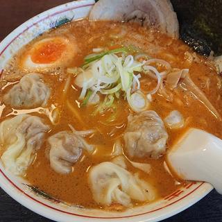 エビ塩らーめん 細麺 ＋ ワンタン(麺家　香湯らーめん)