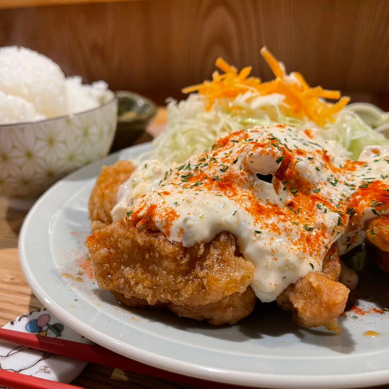 チキン南蛮定食　大盛り(西荻もがめ食堂)