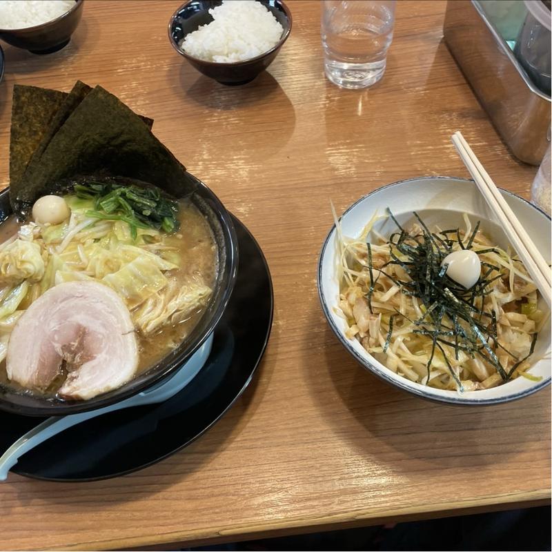 味噌ラーメン　小ネギチャ丼(町田商店 保木間店)