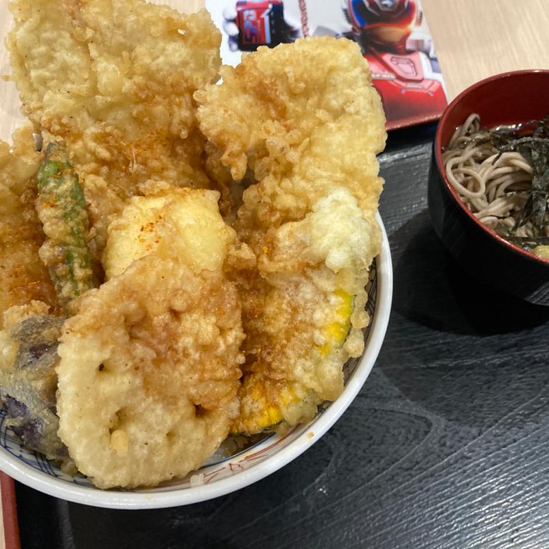 とり天とぶっかけミニそば(天丼 久助 イオンモール高知店)