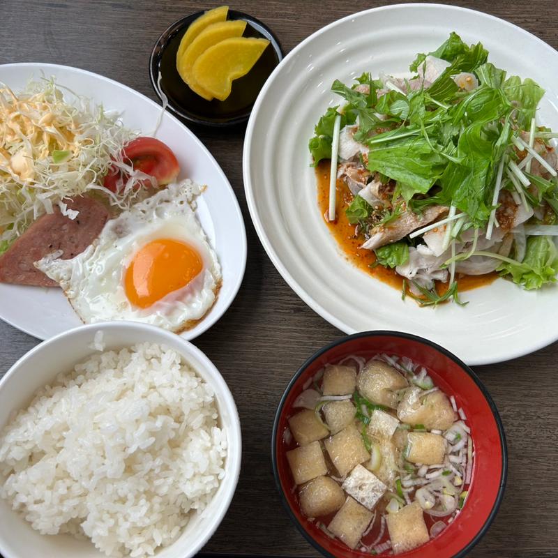 豚しゃぶ中華風ピリ辛定食(遠野物語)