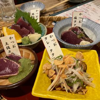 鰹の四種盛り(酒蔵居酒屋 堀川)