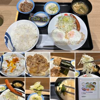 ソーセージエッグW定食(松屋 大久保店 )
