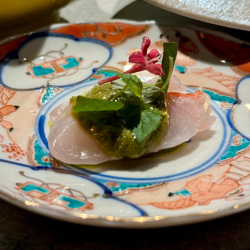 金目鯛 バジルのソース(洋仏和膳いとう)