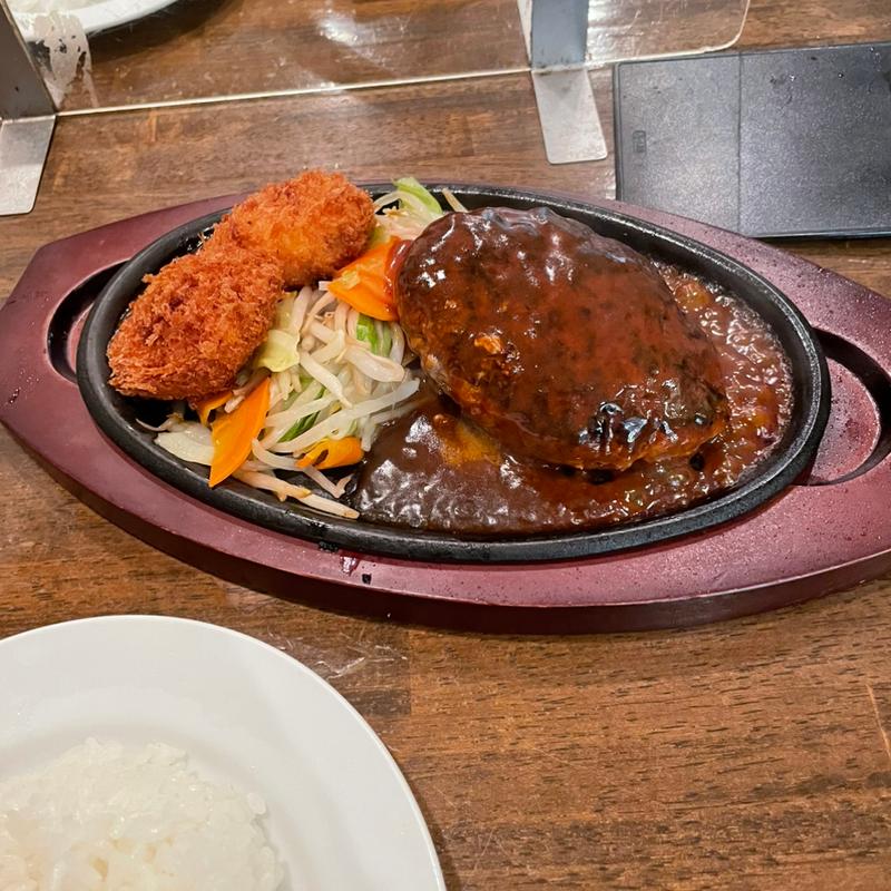 カニクリームコロッケ&ハンバーグセット(ぶどう亭 )