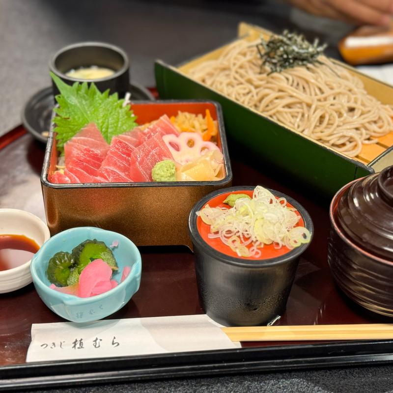 鉄火重そば定食(つきじ植むら 旬泉坊 船堀 （つきじうえむら しゅんせんぼう）)