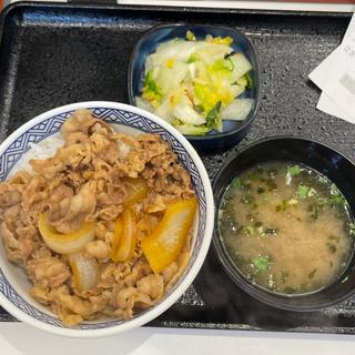 牛丼並とお新香・味噌汁セット(吉野家 浜町店)