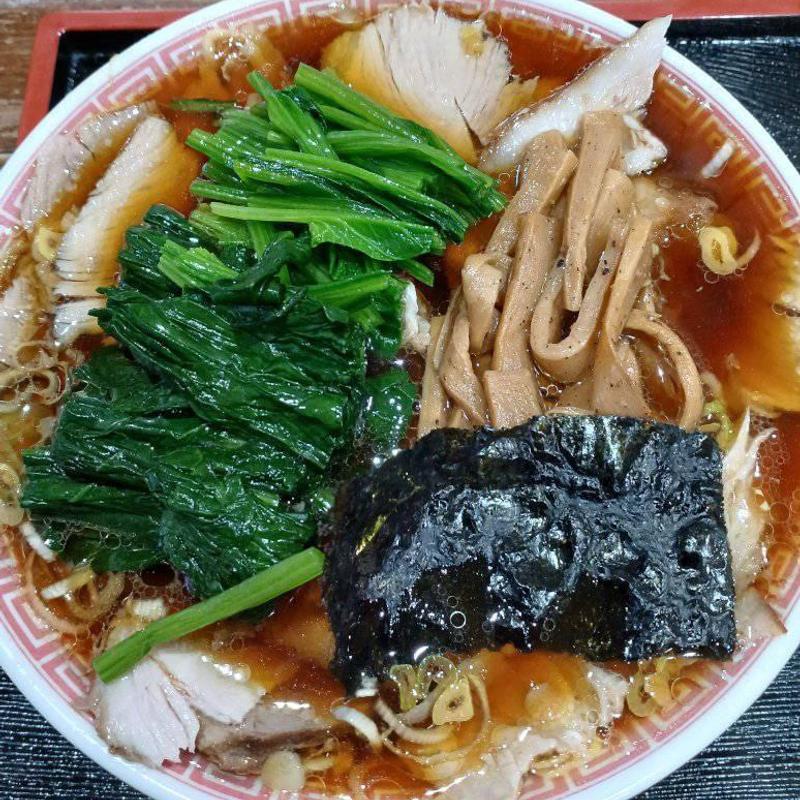 チャーシュー麺 ほうれん草(長岡生姜醤油らあめん 壱八商店)