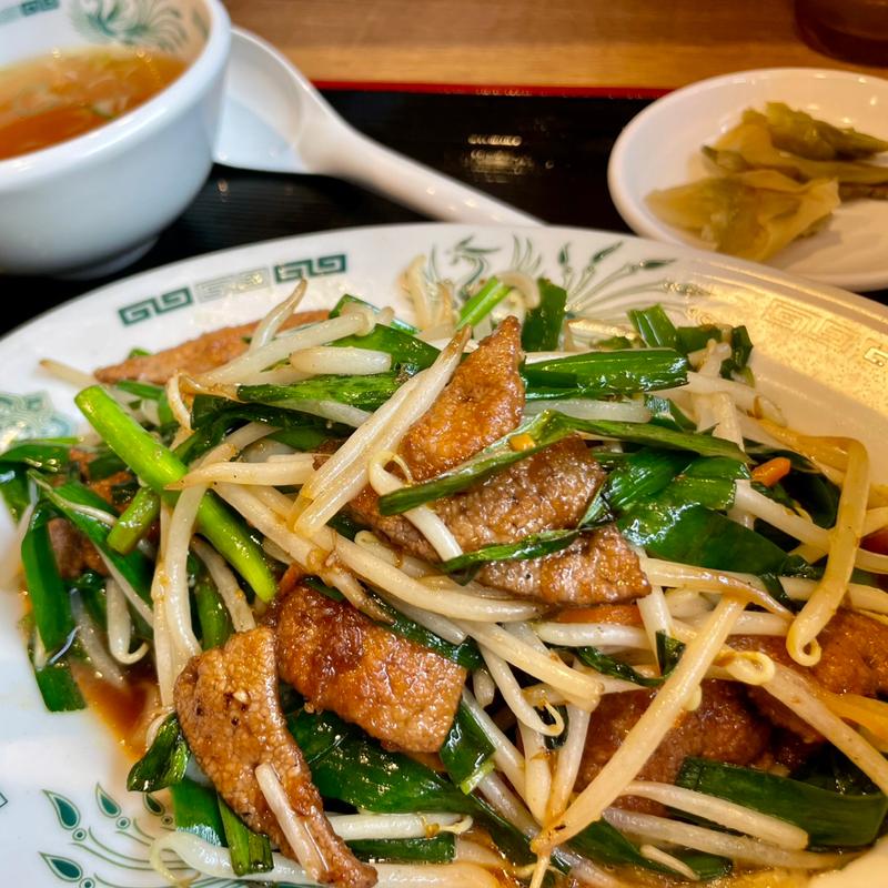 レバニラ炒め定食(日高屋 本川越東口店)