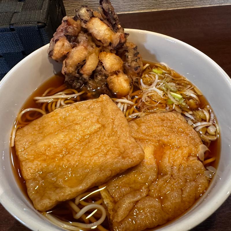 きつねそば、げそ天トッピング(そば滝)