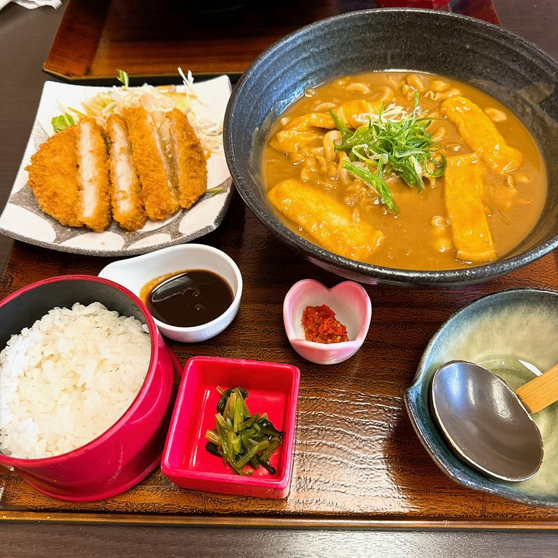 カレーうどんと豚カツ定食(本家さぬきや 和泉福瀬店)