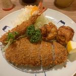 上ロースと海老フライ(とんかつ文次郎 浜口店)