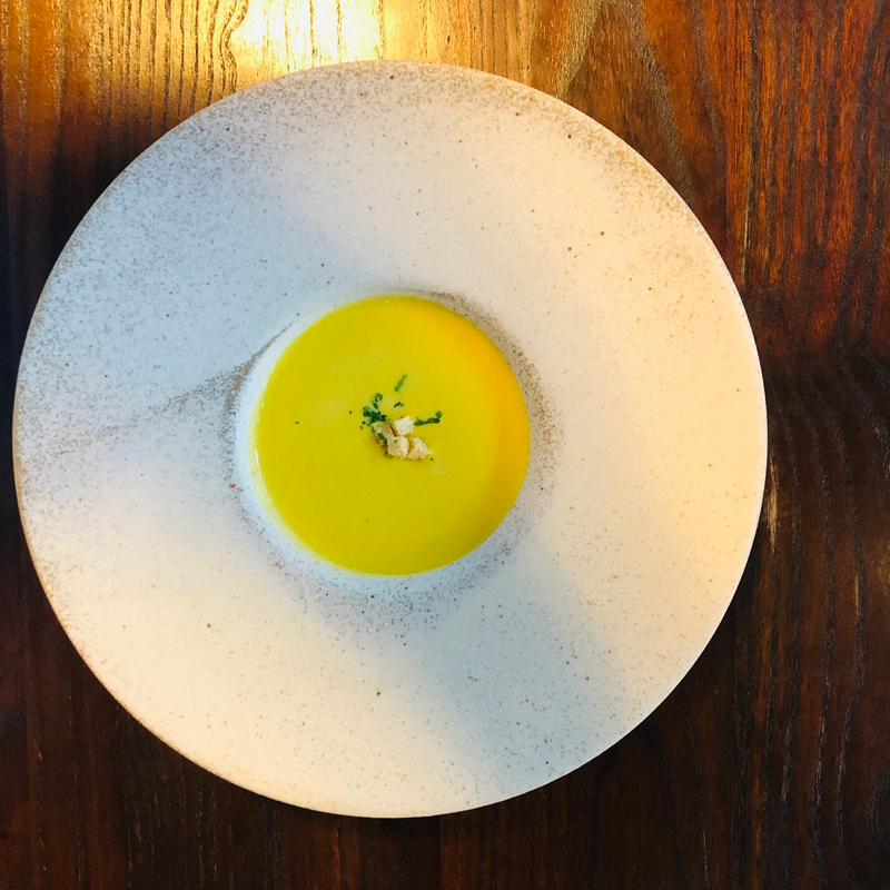 かぼちゃの冷製ポタージュ_ランチパスタコース(黒毛和牛とパスタとワイン Keith pace -キースペース-)