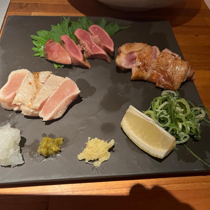 炭火たたき三種盛り合わせ(芦屋やきとり げん家)