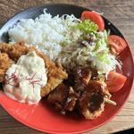 チキン南蛮と豚カツのハーフ&ハーフ