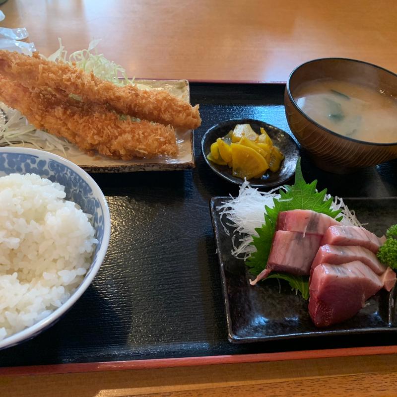 エビフライ　カツオ刺し(魚民商店)