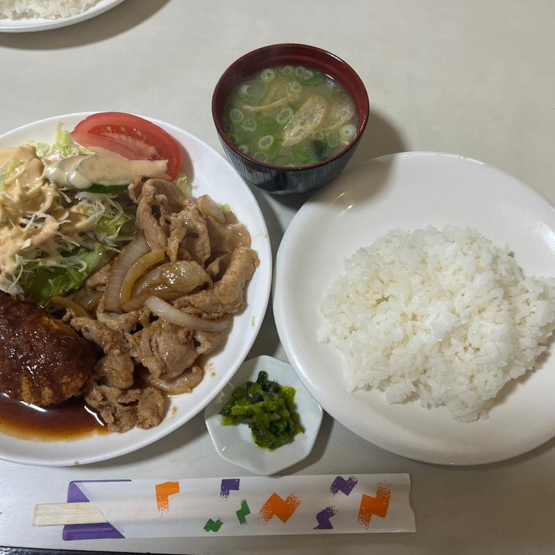 本日のランチ（生姜焼、クリームコロッケ）(喫茶&軽食 来まぐれ)
