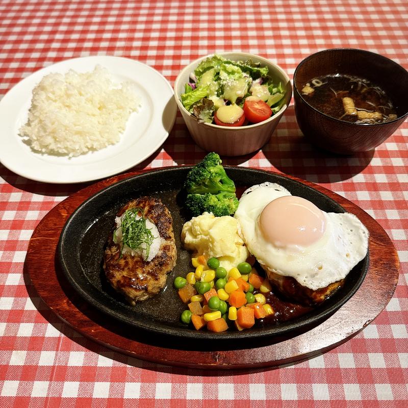 ダブルハンバーグ(ひき肉とハンバーグ ブッチャー)