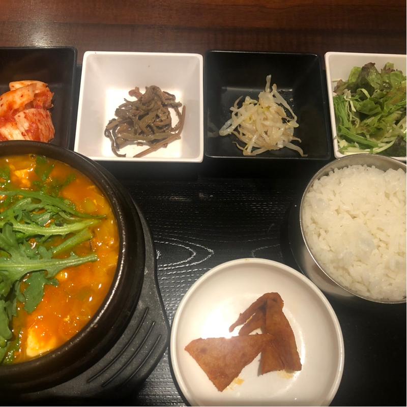 イイダコと豆腐のチゲ(長寿韓酒房 新浦安店)