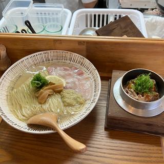 牡蠣そば　釜飯(華塩)