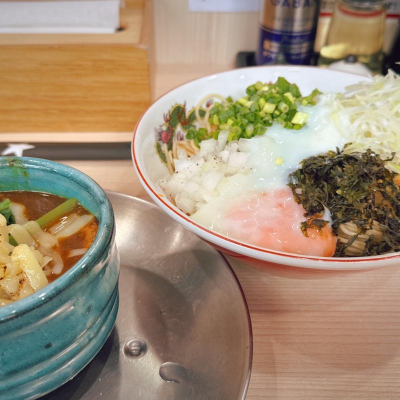 赤缶Wスパイスつけ麺(ラーメン専科 竹末食堂)