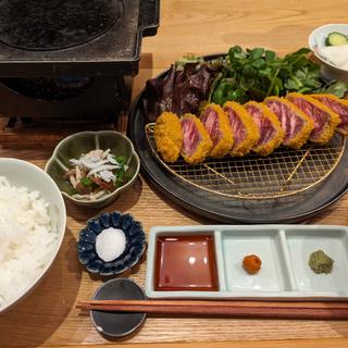 炙り牛かつ定食(米えにし　土鍋炊きごはん定食)