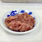 イカの塩辛は美味(天ぷらのひらお 本店 )