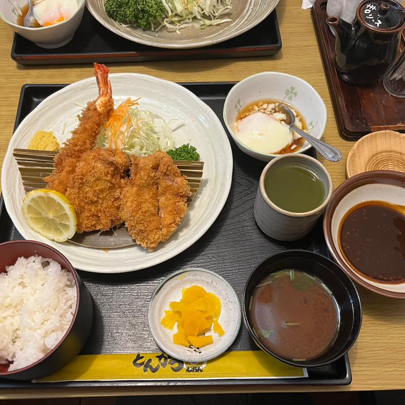 海老ひれかつ定食(しおん)