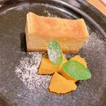 濃厚チーズケーキとオレンジマリネ