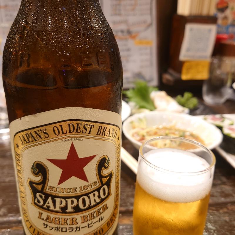 大瓶ビール サッポロラガー(赤星)(源八船頭 新小岩店)