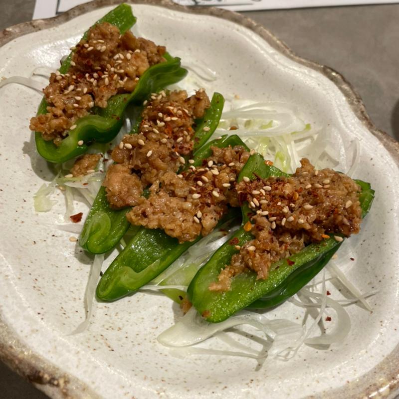 ピーマン肉詰め(佐賀県三瀬村 ふもと赤鶏 田町店)