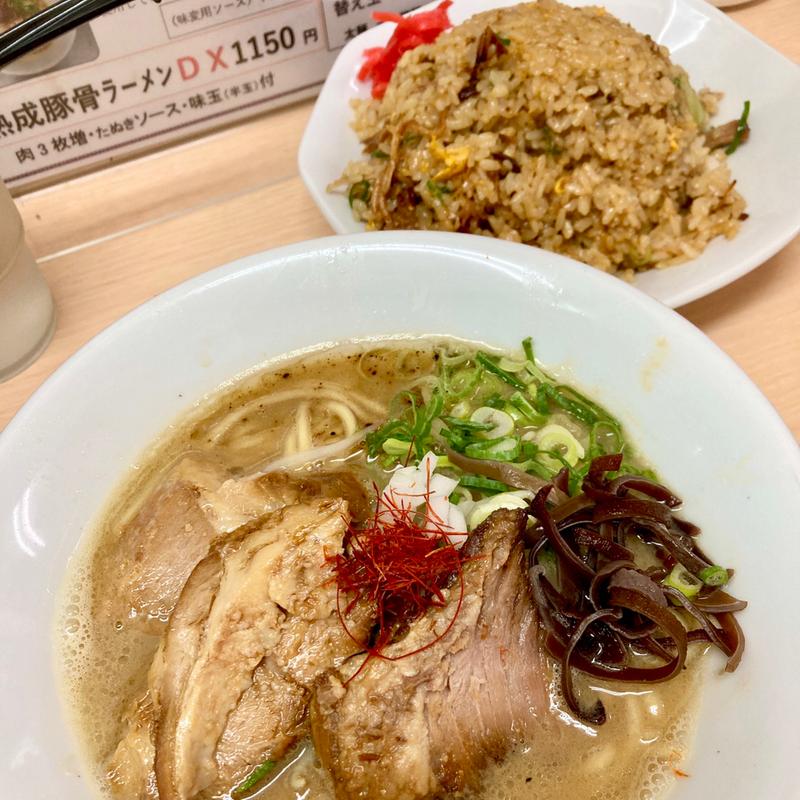 熟成豚骨ラーメン 炒飯セット(並)(ラーメン たぬき屋)