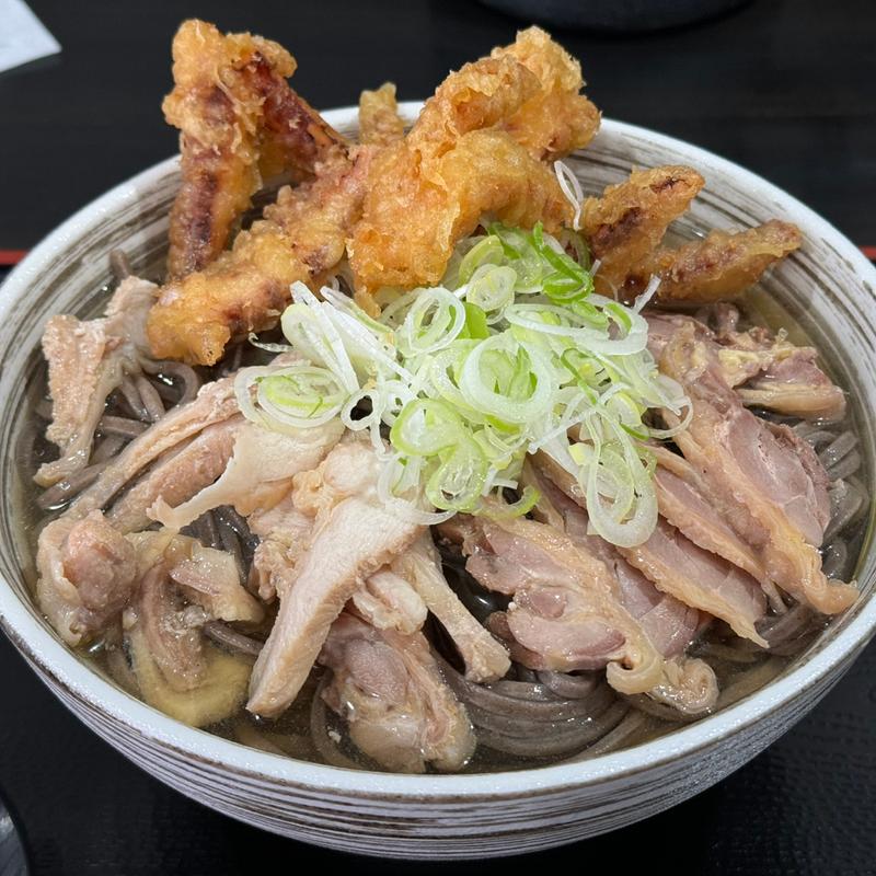 冷たい肉そば ゲソ天トッピング(藤七 本町分店)