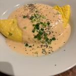 オムレツ　明太子クリームソース