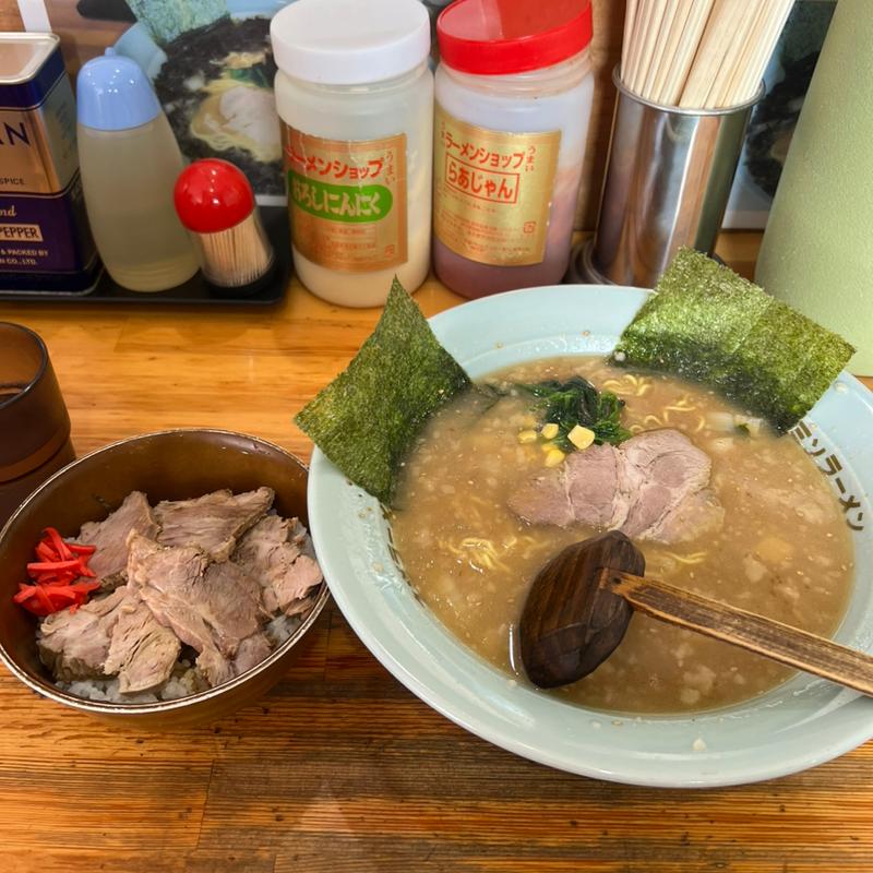 味噌ラーメン　チャーシュー丼(ラーメンショップ椿 上彦川戸店)