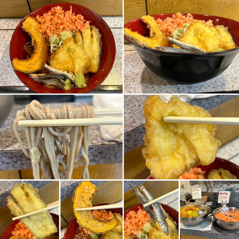 冷やしそば　塩とり天　なす天　かぼちゃ天(デイリーチコ)