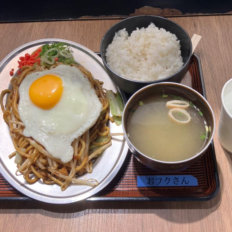 焼そば+ご飯セット(お好み焼 おフクさん)