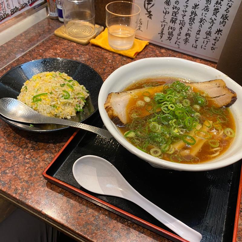 ラーメン半炒飯セット　醤油(亀吉)
