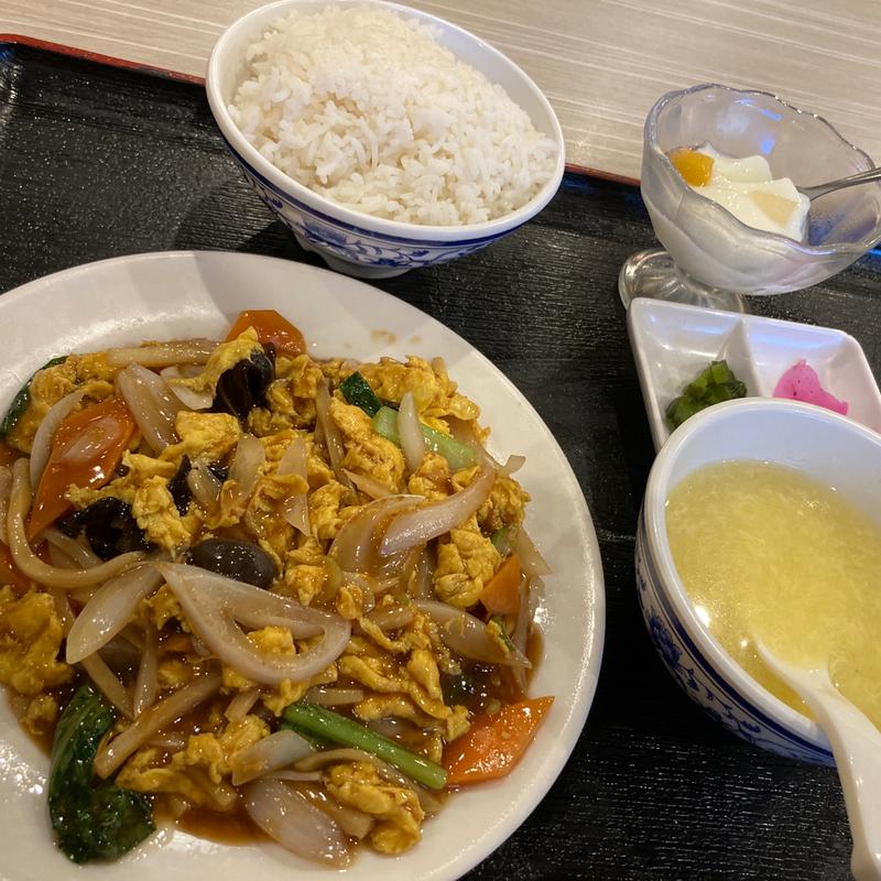 玉ねぎと玉子炒め定食(天福楼 永山店)