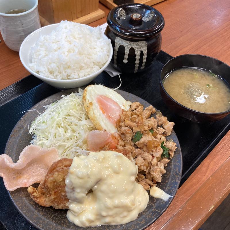 タルタルガパオ盛り定食(からやま 多摩永山店)