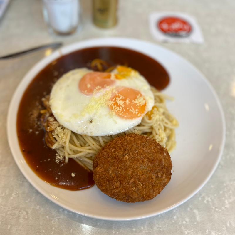 目玉焼きコロッケ(あんかけスパ)サービスランチ(ナポリ )