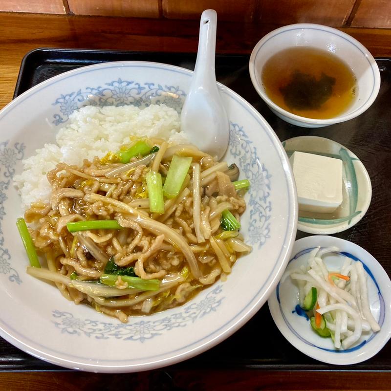 ぶた肉細切りあんかけご飯(あさひや食堂 )