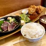 牛ヘレ&かつおたたき定食(萬時)