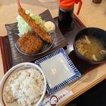 メンチカツ　エビフライ定食(まる兵衛 泉店 )