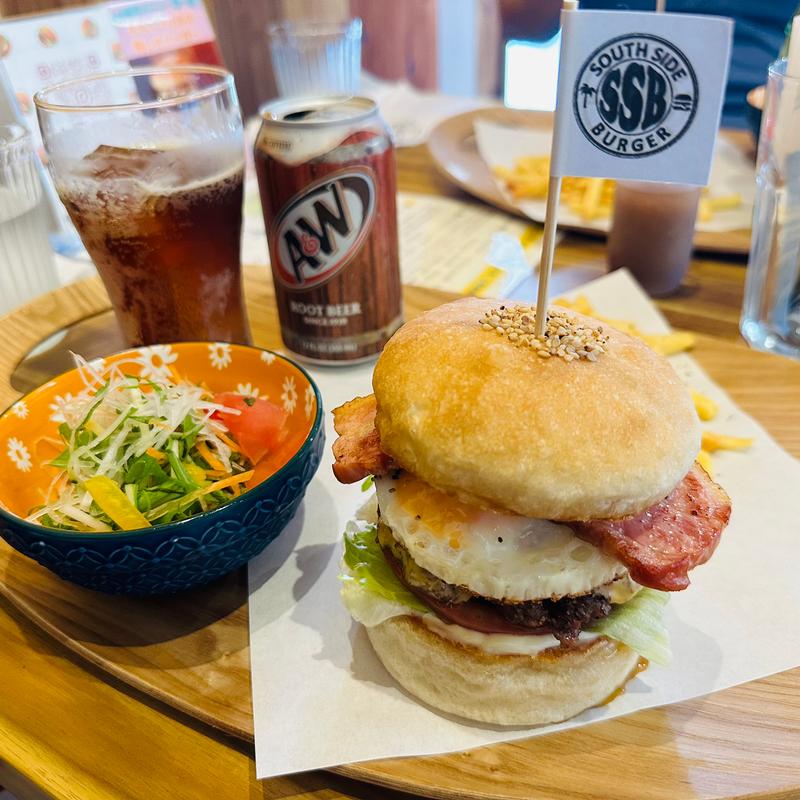 ベーコンエッグチーズバーガー　セット（ルートビア）(SOUTH SIDE BURGER（サウスサイドバーガー）)