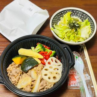 牛丼on野菜　アタマの大盛(吉野家 尾張旭三郷店)