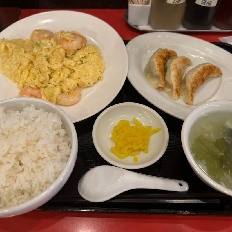 海老と卵炒め定食(餃子の安亭高田馬場店)