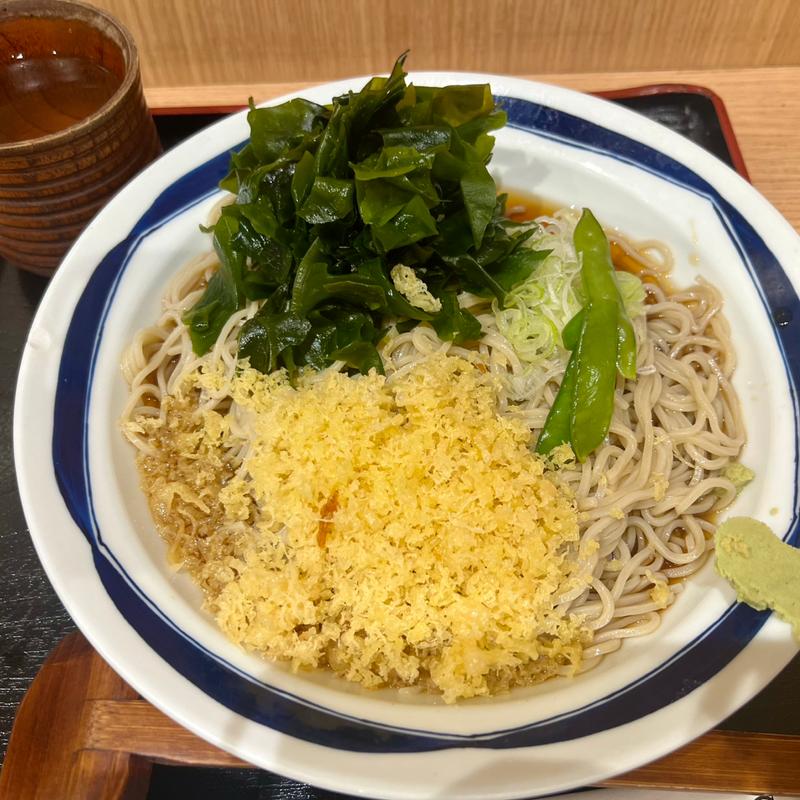冷したぬきそば＋ワカメ(そば処 信州屋)