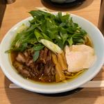 醤油ラーメン並、九条ネギトッピング(笠岡らーめんTAKETONBO)