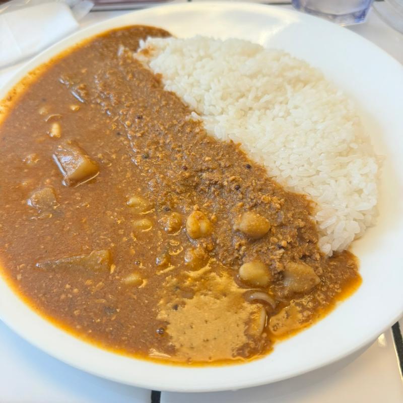 大根キーマカレー＋ひよこ豆(トミヤマカレー)